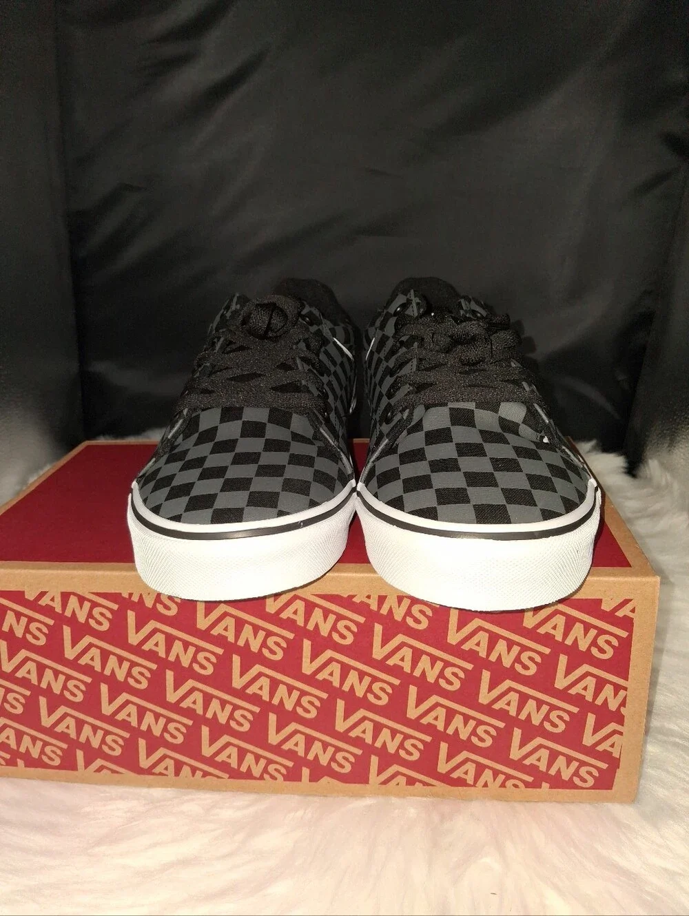 Vans Seldan Men’s Checkerboard Sneakers - Black & Gray